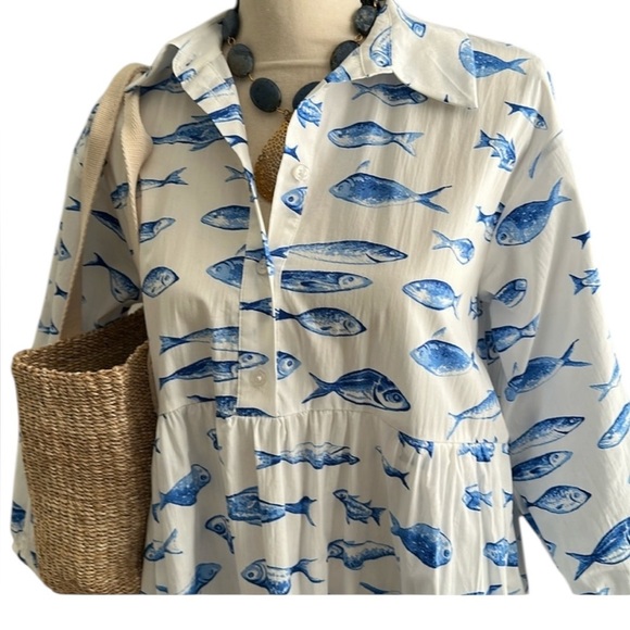 Maeve Bettina Tiered Shirt Dress – Size Small 100% cotton. A few faint stains - Picture 6 of 15